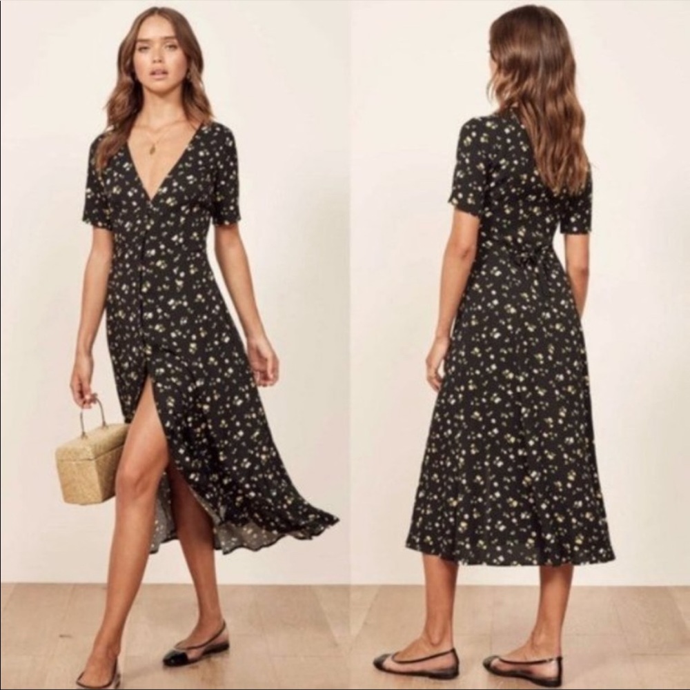 NWOT Reformation Venezia Floral Print Locklin Button Dress Size 2